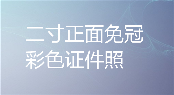 二寸正面免冠彩色证件照