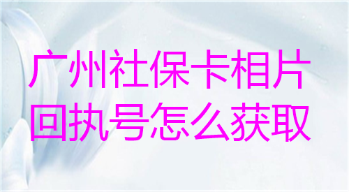广州社保卡相片回执号怎么获取