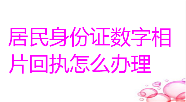 居民身份证数字相片回执怎么办理？