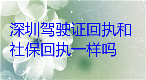深圳驾驶证回执和社保回执一样吗