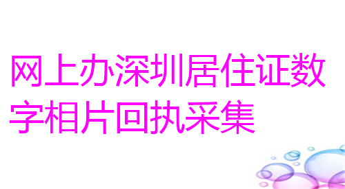 网上办理深圳居住证数字相片回执集