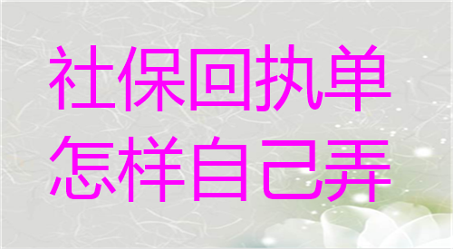 社保回执单怎样自己办理
