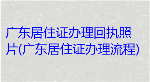 广东居住证办理回执照片