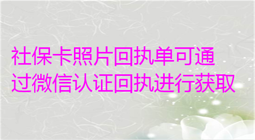 社保卡照片回执单可通过微信认证回执进行获取办理