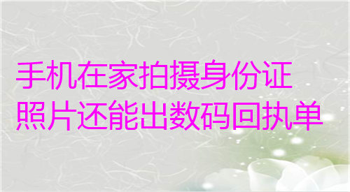 手机在家拍摄身份证照片还有出数码回执单