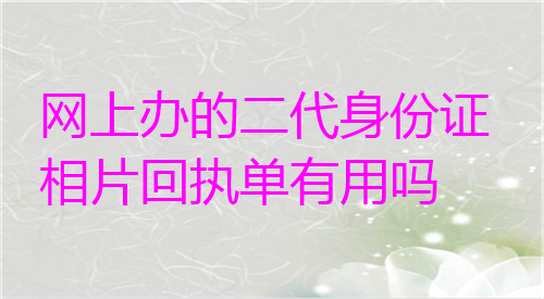 网上办的第二代自己身份证相片回执单有用吗