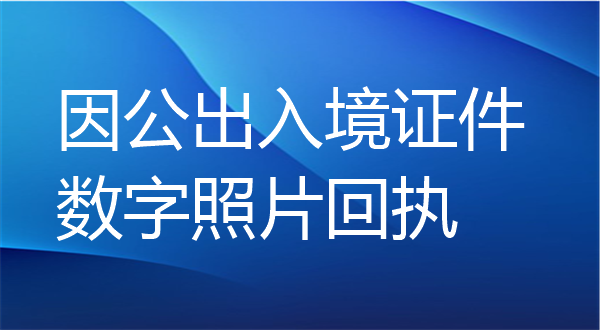 因公出入境证件数字照片回执办理
